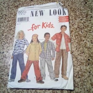 New Look Sewing Pattern 6023 Kid's Tops Shirts Pants Size 4-9